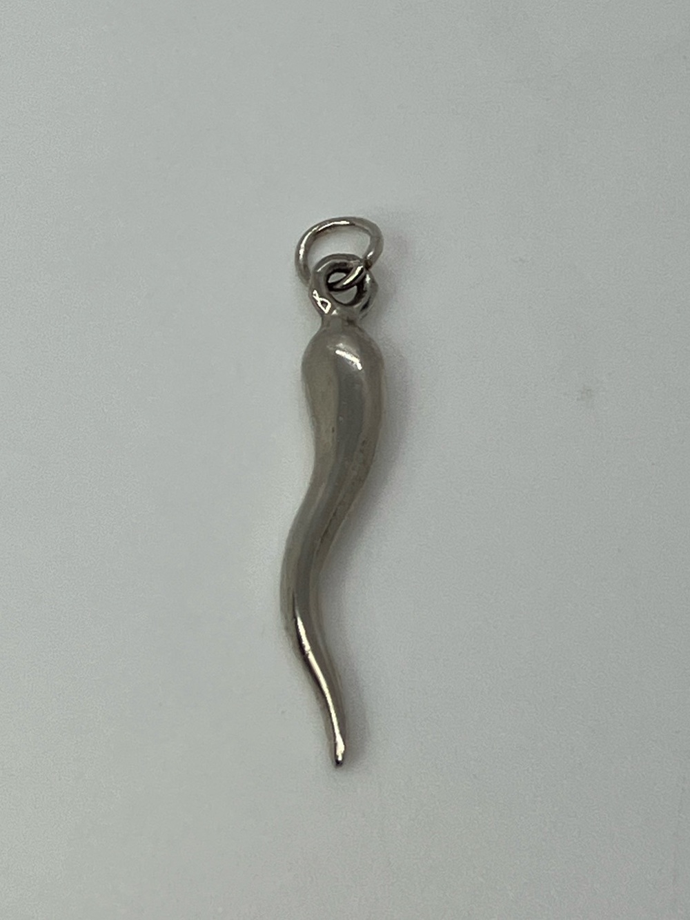 Vtg 925 Sterling Silver Italian Horn Cornicello Good Luck Charm